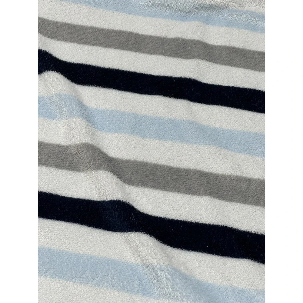 Carters Child Of Mine Grey Blue White Striped Puppy Dog Truck Baby Blanket plush